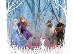 Detský záves FROZEN 2 v lese 180x160 cm