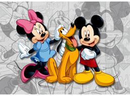 Detská fototapeta DISNEY - Mickey, Minnie a Pluto - 155x110 cm