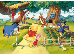 Detská fototapeta DISNEY - Medvedík PÚ oslavuje narodeniny - 155x110 cm