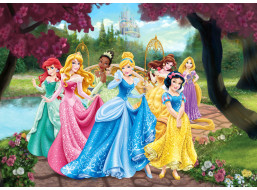 Detská fototapeta DISNEY - Princezné pri rybníku - 155x110 cm