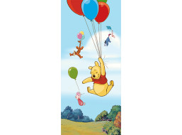 Detská fototapeta DISNEY - Medvedík PÚ a balóniky - 90x202 cm