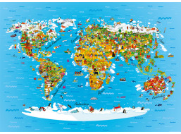 Detská fototapeta - Detská mapa sveta - 155x110 cm