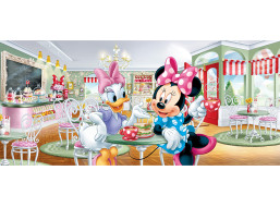 Detská fototapeta DISNEY - Minnie a Daisy v kaviarni - 202x90 cm