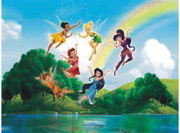 Detská fototapeta DISNEY - Víly a dúha - 360x270 cm