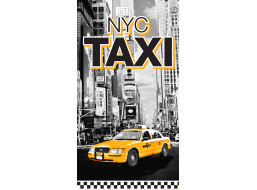 Bavlnená osuška 70x140 cm - NYC TAXI - čierna / žltá