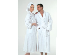 Unisex župan FIGARO - biely - veľkosť L/XL