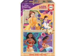 EDUCA Drevené puzzle Disney princeznej 2x25 dielikov