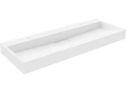 Umývadlo z liateho mramoru MEXEN AVA 120 cm - s otvorom pre 2 batérie - biele, 23011202