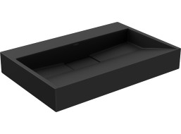 Umývadlo z liateho mramoru MEXEN AVA 70 cm - bez otvoru - čierne, 23017070