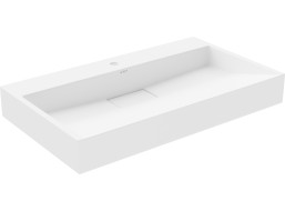 Umývadlo z liateho mramoru MEXEN AVA 80 cm - s otvorom pre batériu - biele, 23018001