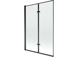 Vaňová zástena MEXEN CASTOR 120x150 cm - čierna - číre sklo s čiernym rámom, 892-120-002-70-70