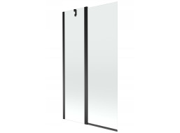 Vaňová zástena MEXEN FLIP 100x150 cm - čierna - číre sklo, 894-100-101-70-00