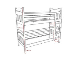Detská poschodová posteľ z masívu - PP003