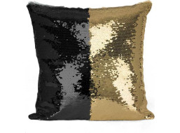 Flitrový vankúš čiernozlatá