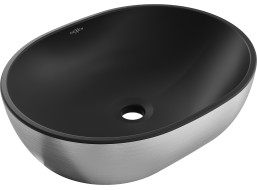 Keramické umývadlo MEXEN VIKI - čierne matné/strieborné brúsené, 21054873