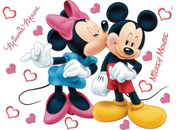 Detská samolepka na stenu - DISNEY - Mickey a Minnie spolu - 42,5 x65 cm