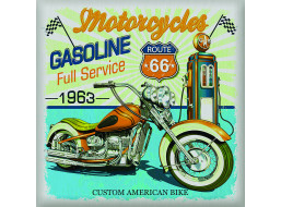 Moderná samolepka na stenu - USA motorka - 30x30 cm
