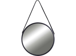 Čierne závesné okrúhle zrkadlo MIRAGE 50 cm
