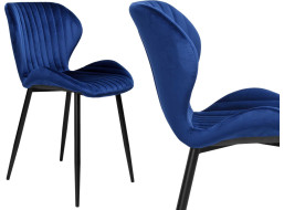 Modrá dizajnová stolička Velvet DALLAS