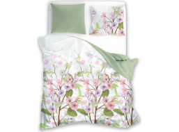 Bavlnené obliečky PURE COTTON biele/zelené - 160x200 cm