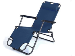 Záhradné rozkladacie lehátko COMFORT - tmavo modré