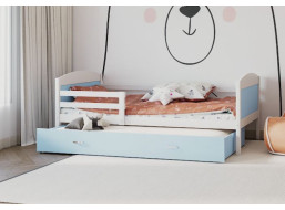 Detská posteľ s prístelkou MATTEO 2 - 200x90 cm - modro-biela