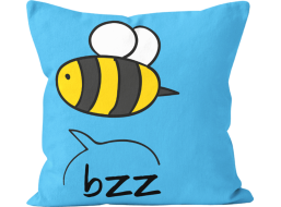 Obliečka na vankúš KIDS ZVIERATKA Včielka 45x45 cm - modrý
