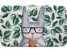 Penová kúpeľňová predložka BUNNY & ME 50x80 cm - biela/zelená