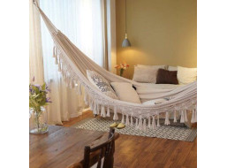 Hojdacia sieť pre dvoch BOHO 280x150 cm - krémová