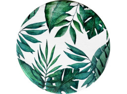 Penový okrúhly koberec VIVA VERDE 90 cm - Zelené listy