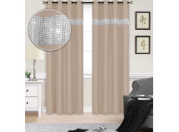 Dekoračný záves s krúžkami GLAMOUR 145x250 cm - béžový