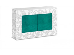 Darčekové balenie 2 bavlnených uterákov BARELLO - 50x90 cm - 500g/m2 - tyrkysové zelené