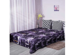 Prikrývka na posteľ VOYAGE Taxi 220x240 cm -sivý/čierny