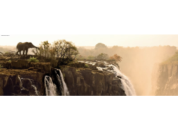 HEYE Panoramatické puzzle Slon (Viktóriine vodopády, Zambia) 1000 dielikov