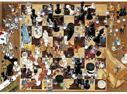 HEYE Puzzle Čierna alebo biela (Šach) 1000 dielikov