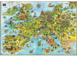 HEYE Puzzle Draci - Mapa Európy 4000 dielikov