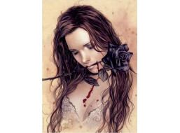 HEYE Puzzle Favole: Temná ruža 1000 dielikov
