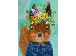 HEYE Puzzle Floral Friends: Roztomilá veverička 1000 dielikov
