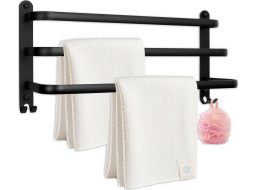 Nástenný vešiak na uteráky ATHOS 50 cm - čierny