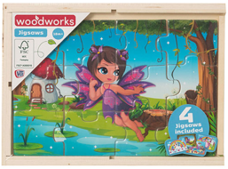 Drevené puzzle Víly a jednorožce 4x12 dielikov