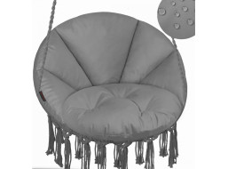 Závesné hojdacie kreslo LUNA šedé + 2dielny vodeodolný sedací vankúš Columbia Oxford - šedý