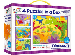 GALT Puzzle V krajine dinosaurov 4v1 (12,16,20,24 dielikov)