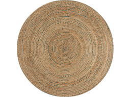 Kusový koberec Capri Jute Natural/Blue kruh