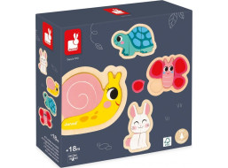 JANOD Drevené obrysové puzzle Záhrada 4v1 (2,3,4,5 dielikov)
