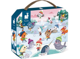 JANOD Puzzle v kufríku Party na snehu 36 dielikov