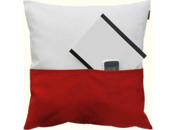 Vankúš PILOT 45x45 cm - biela/červená