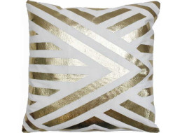 Obliečka na vankúš DECO VELVET Geometric 45x45 cm - biela/zlatá