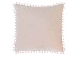 Obliečka na vankúš VELVET POMPONS 40x40 cm - svetlo ružová