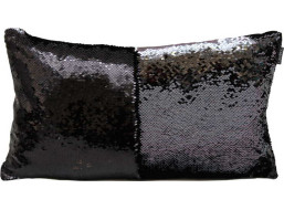 Flitrový vankúš FLIPPY 50x30 cm - grafitový/čierny