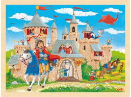 GOKI Drevené puzzle Rytiersky hrad 96 dielikov